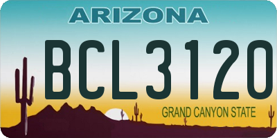 AZ license plate BCL3120