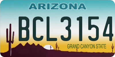 AZ license plate BCL3154