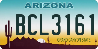 AZ license plate BCL3161