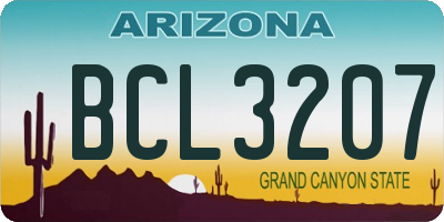 AZ license plate BCL3207