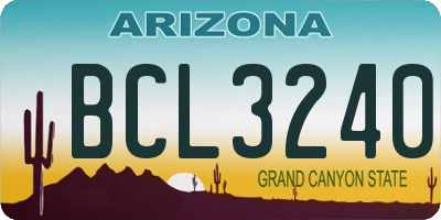 AZ license plate BCL3240