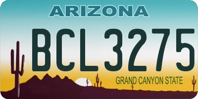 AZ license plate BCL3275