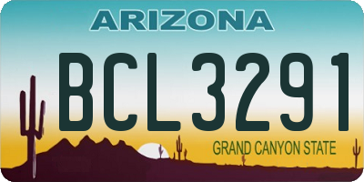 AZ license plate BCL3291