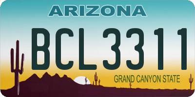 AZ license plate BCL3311