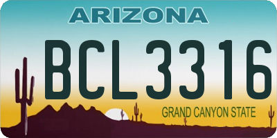 AZ license plate BCL3316