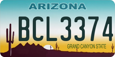 AZ license plate BCL3374