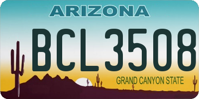 AZ license plate BCL3508