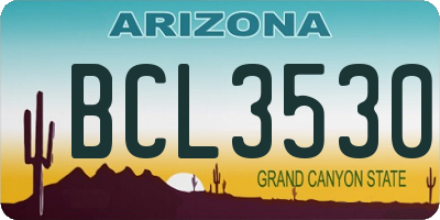 AZ license plate BCL3530