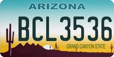 AZ license plate BCL3536