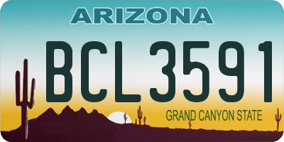 AZ license plate BCL3591