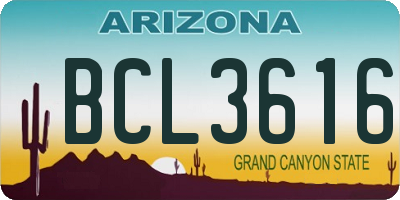 AZ license plate BCL3616