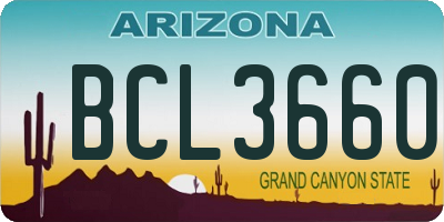 AZ license plate BCL3660