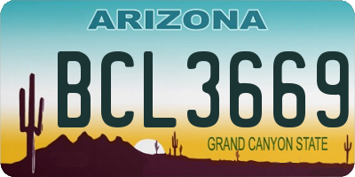 AZ license plate BCL3669