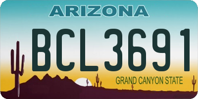 AZ license plate BCL3691