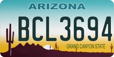 AZ license plate BCL3694