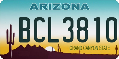 AZ license plate BCL3810