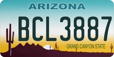 AZ license plate BCL3887