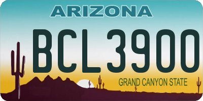 AZ license plate BCL3900