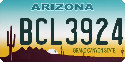 AZ license plate BCL3924