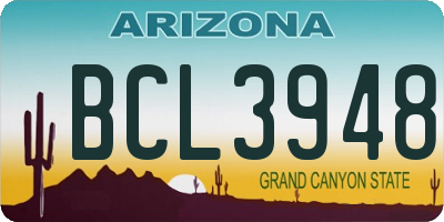 AZ license plate BCL3948