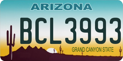 AZ license plate BCL3993