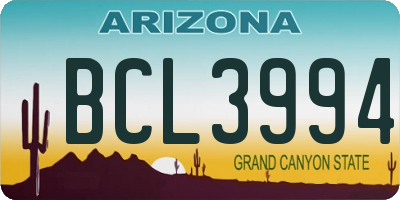 AZ license plate BCL3994