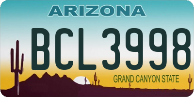 AZ license plate BCL3998