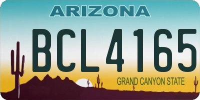 AZ license plate BCL4165