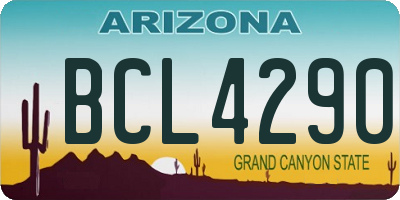 AZ license plate BCL4290