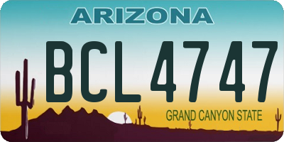 AZ license plate BCL4747