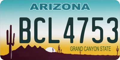 AZ license plate BCL4753