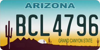 AZ license plate BCL4796