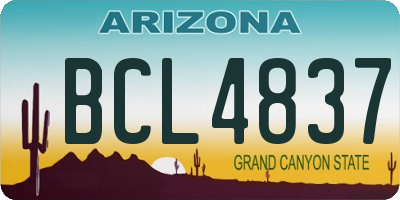 AZ license plate BCL4837