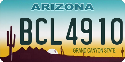 AZ license plate BCL4910