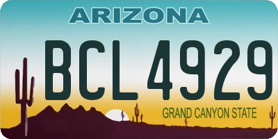 AZ license plate BCL4929