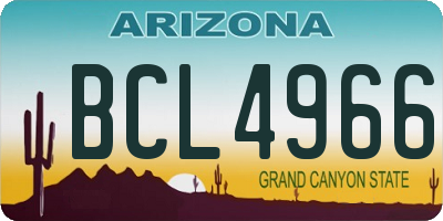 AZ license plate BCL4966