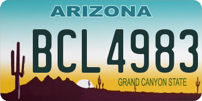 AZ license plate BCL4983