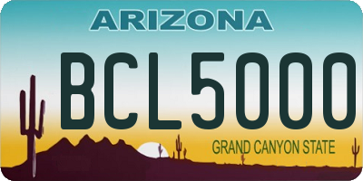 AZ license plate BCL5000