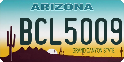 AZ license plate BCL5009