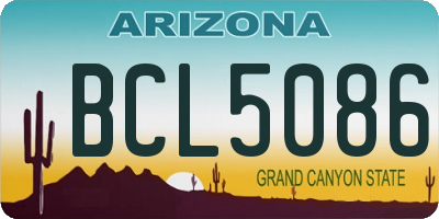 AZ license plate BCL5086