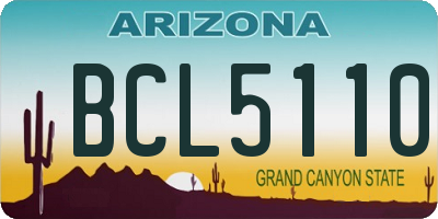 AZ license plate BCL5110