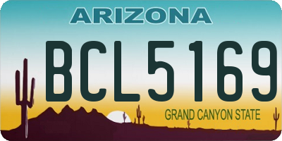 AZ license plate BCL5169
