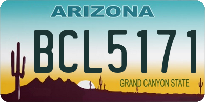 AZ license plate BCL5171