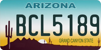 AZ license plate BCL5189
