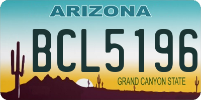 AZ license plate BCL5196