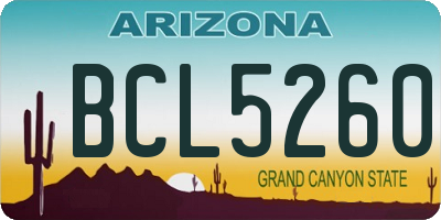 AZ license plate BCL5260