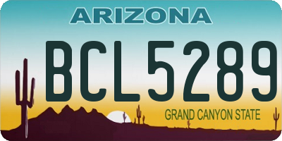 AZ license plate BCL5289