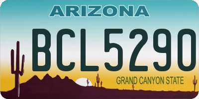 AZ license plate BCL5290