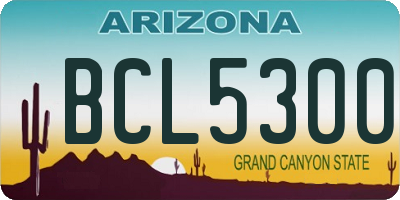 AZ license plate BCL5300