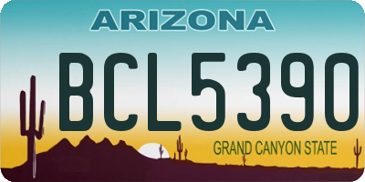 AZ license plate BCL5390